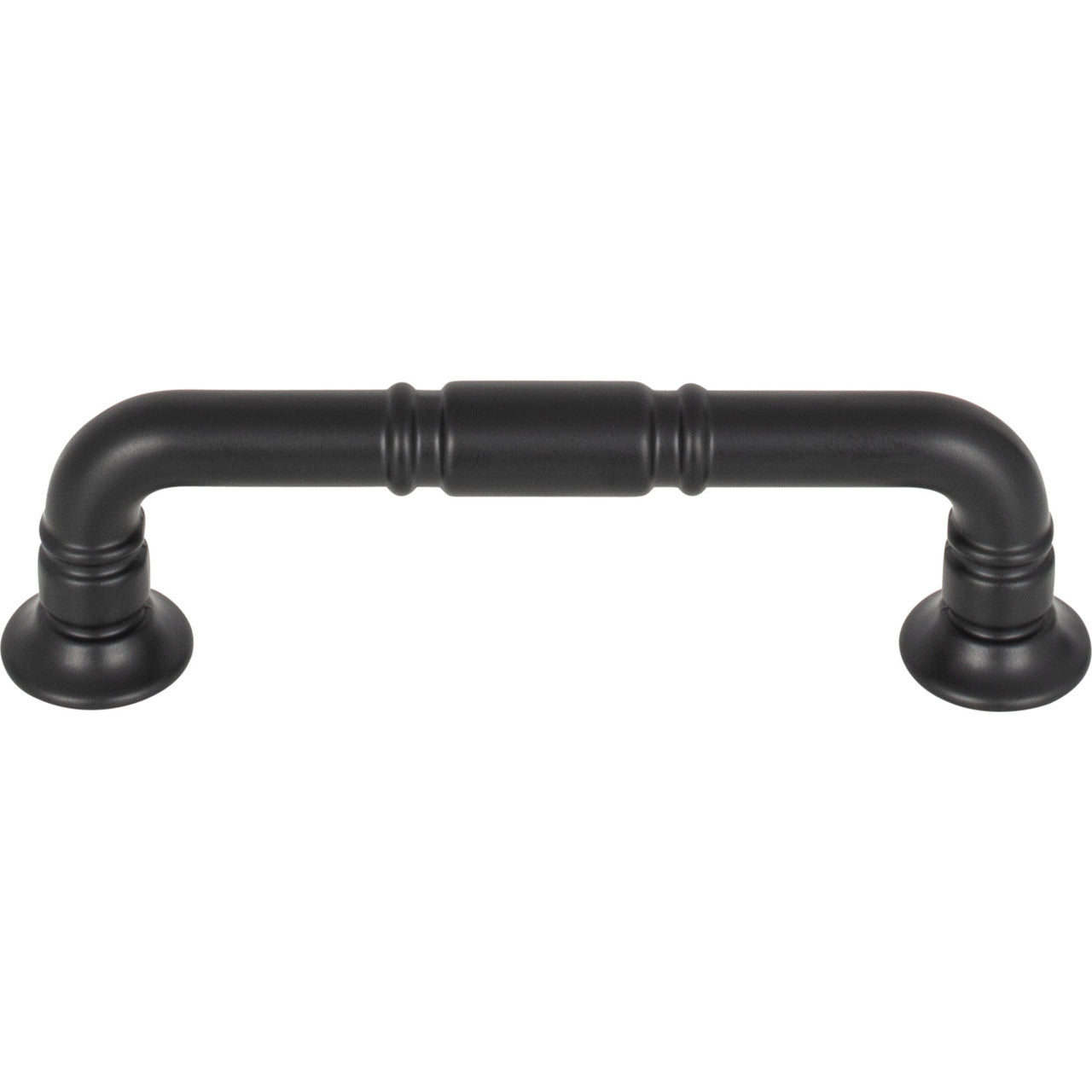 Top Knobs TK1002BLK: 3-3/4" cc Kent D-Handle Cabinet Pull - Flat Black