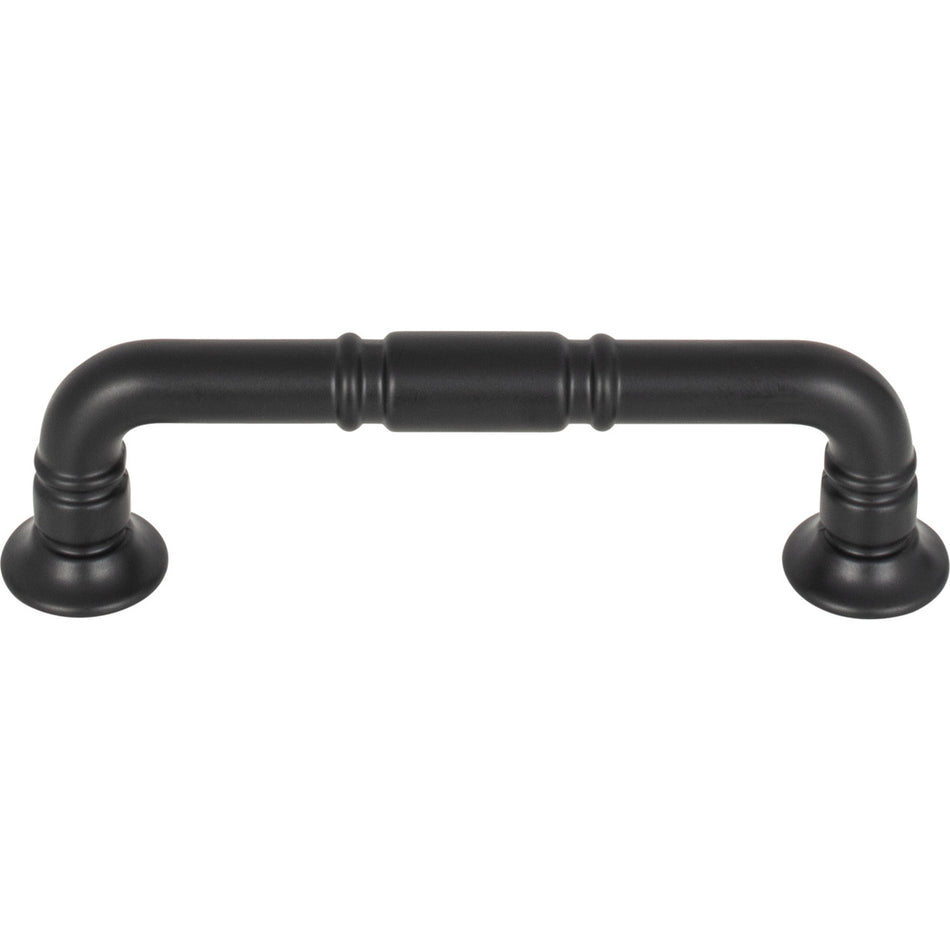 Top Knobs TK1002BLK: 3-3/4" cc Kent D-Handle Cabinet Pull - Flat Black