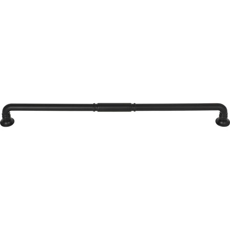 Top Knobs TK1007BLK: 12" cc Kent D-Handle Cabinet Pull - Flat Black