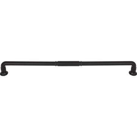 Top Knobs TK1009BLK: 18" cc Kent D-Handle Appliance Pull - Flat Black