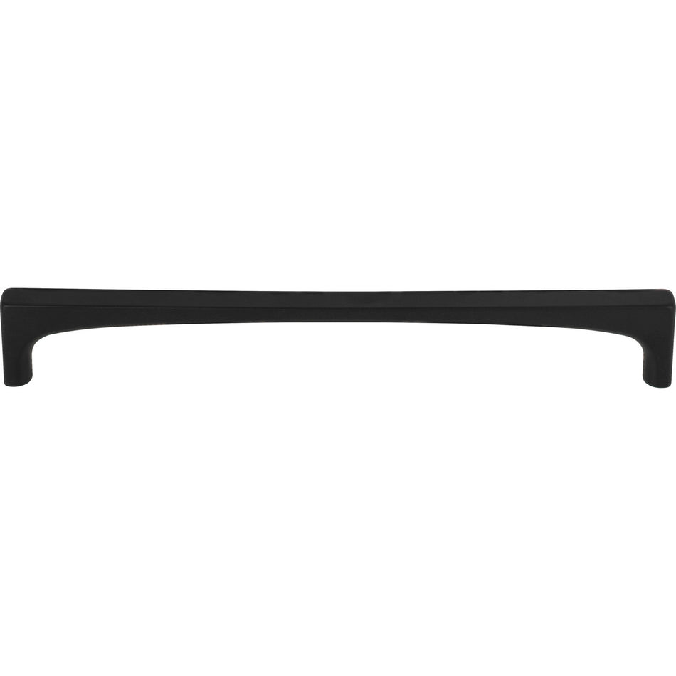 Top Knobs TK1015BLK: 7-9/16" cc Riverside Square Bar Cabinet Pull - Flat Black