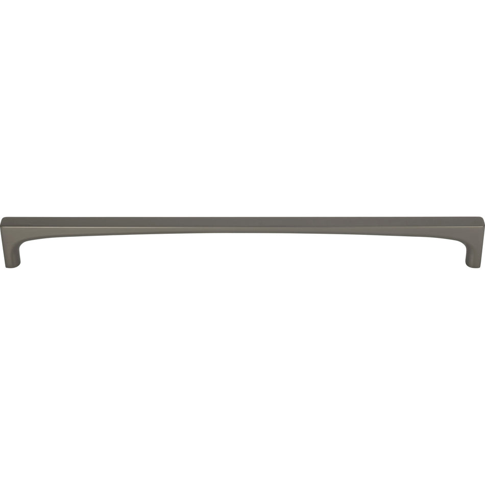 Top Knobs TK1017AG: 12" cc Riverside Square Bar Cabinet Pull - Ash Gray