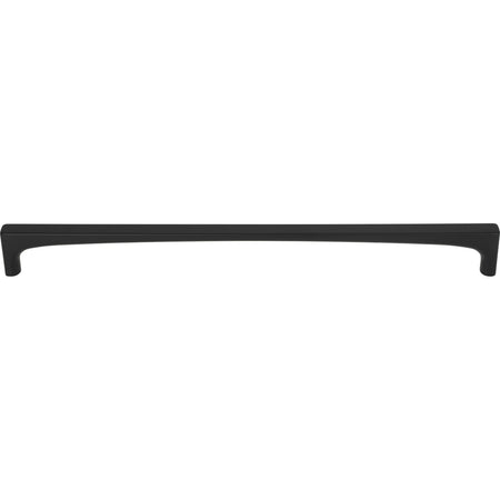 Top Knobs TK1017BLK: 12" cc Riverside Square Bar Cabinet Pull - Flat Black