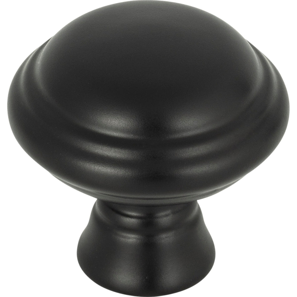 Top Knobs TK1020BLK: 1-1/4" Henderson Round Cabinet Knob - Flat Black