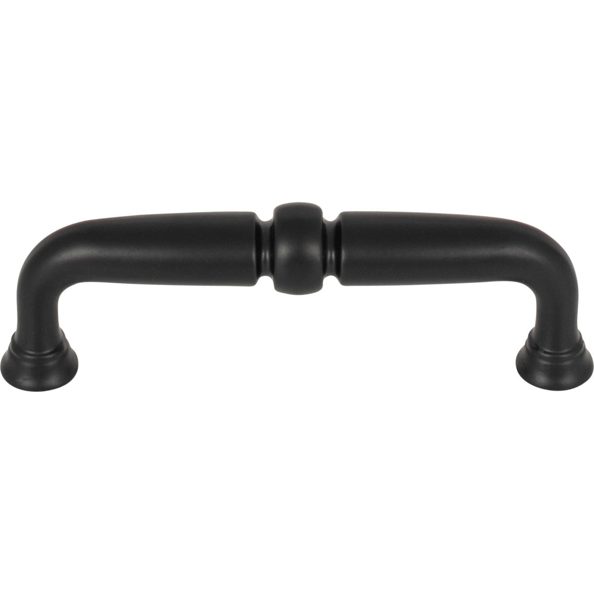 Top Knobs TK1021BLK: 3-3/4" cc Henderson D-Handle Cabinet Pull - Flat Black