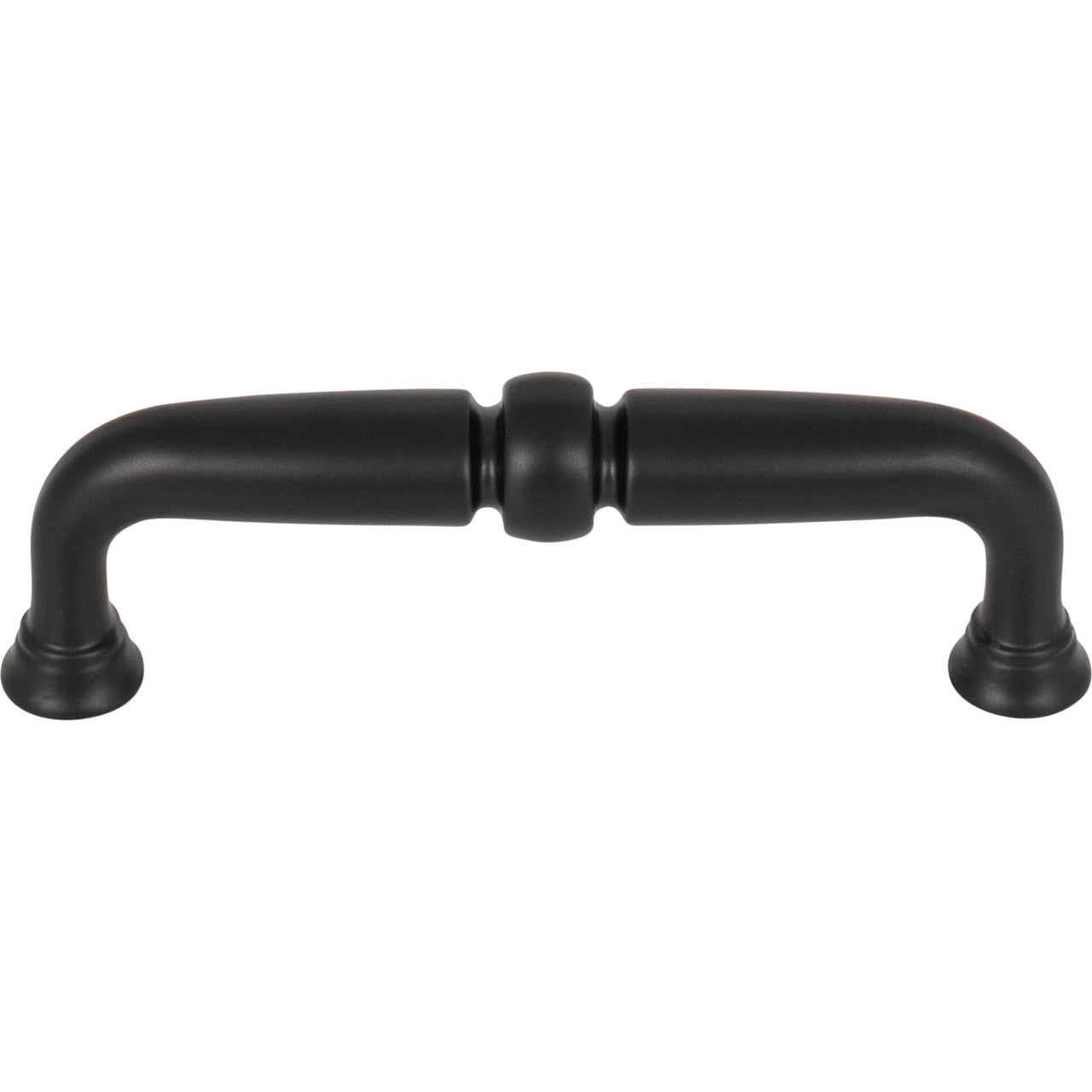 Top Knobs TK1021BLK: 3-3/4" cc Henderson D-Handle Cabinet Pull - Flat Black
