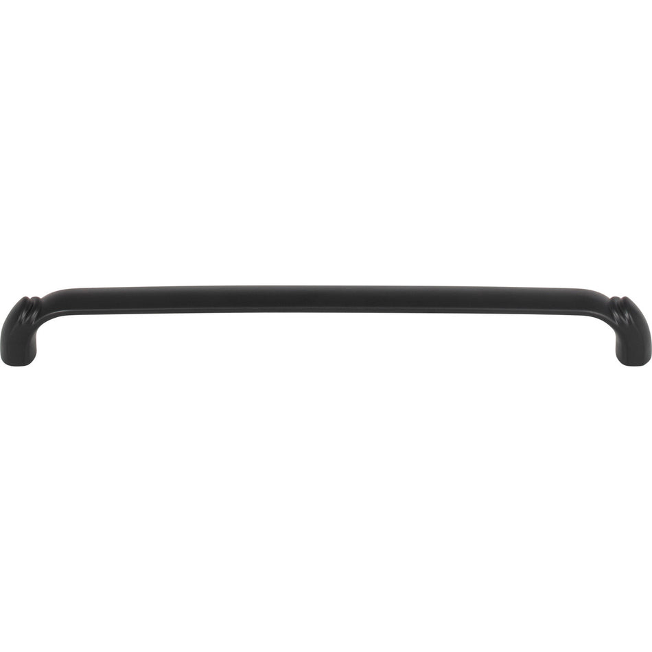 Top Knobs TK1035BLK: 8-13/16" cc Pomander D-Handle Cabinet Pull - Flat Black