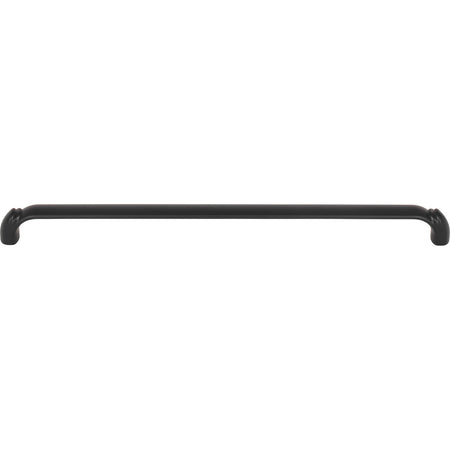 Top Knobs TK1036BLK: 12" cc Pomander D-Handle Cabinet Pull - Flat Black