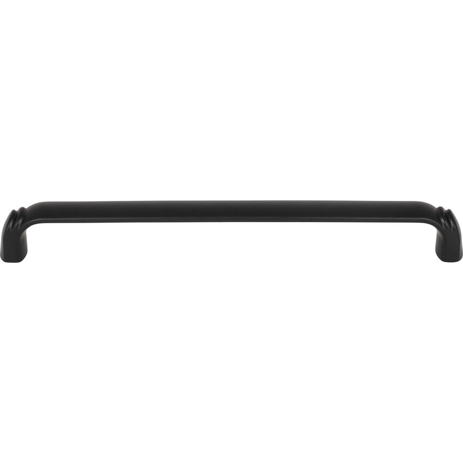 Top Knobs TK1037BLK: 12" cc Pomander D-Handle Appliance Pull - Flat Black