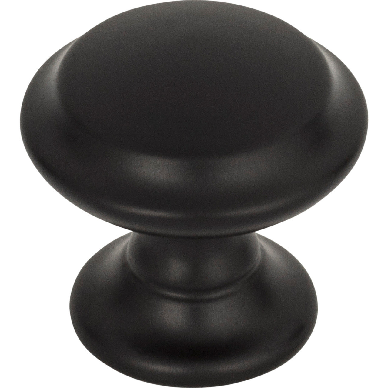 Top Knobs TK1050BLK: 1-1/4" Barrow Round Cabinet Knob - Flat Black