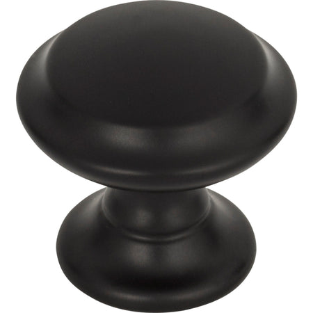 Top Knobs TK1050BLK: 1-1/4" Barrow Round Cabinet Knob - Flat Black