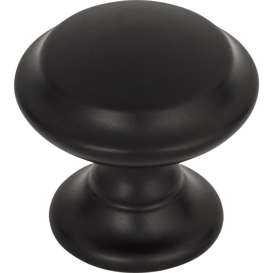 Top Knobs TK1050BLK: 1-1/4" Barrow Round Cabinet Knob - Flat Black