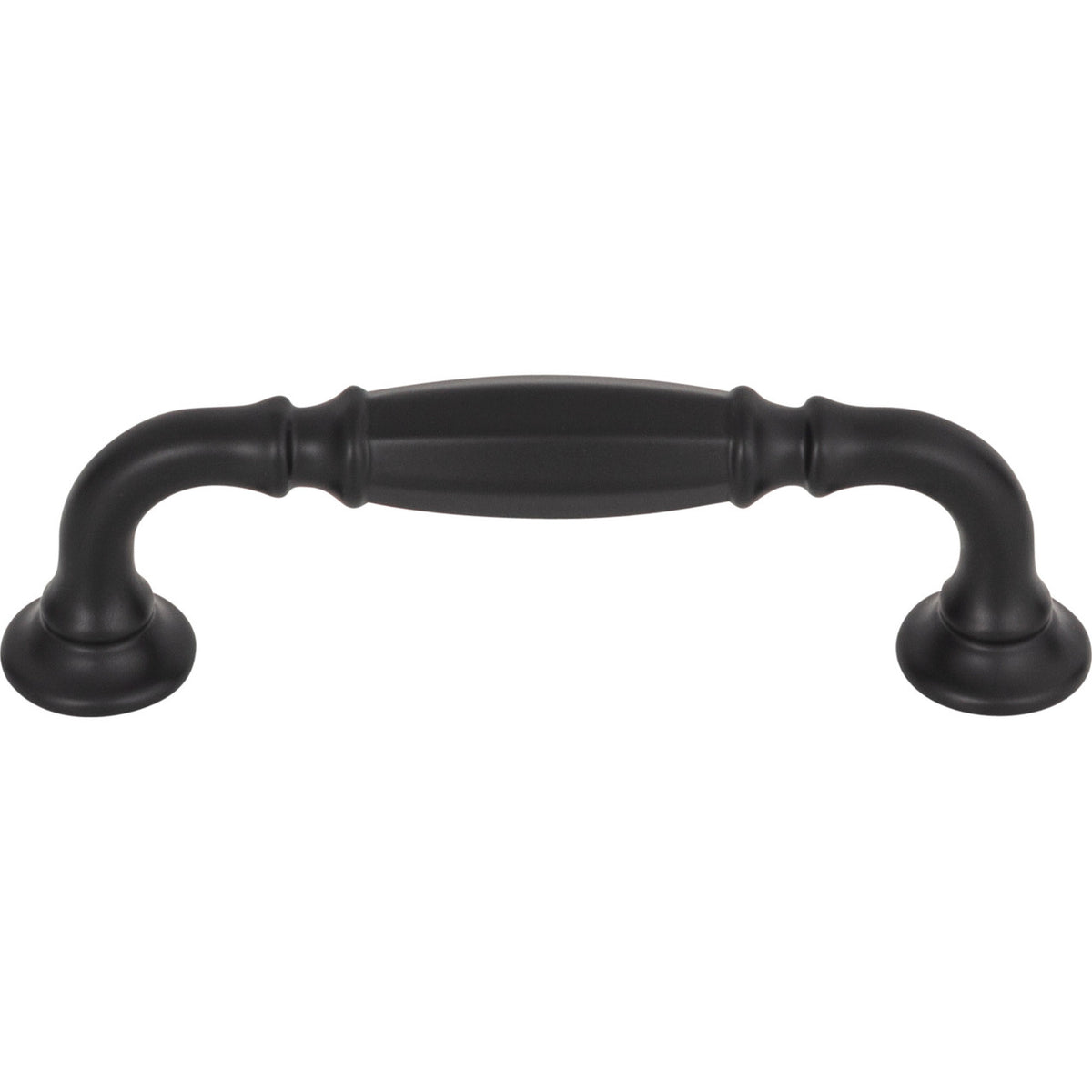 Top Knobs TK1051BLK: 3-3/4" cc Barrow D-Handle Cabinet Pull - Flat Black