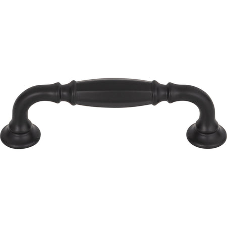 Top Knobs TK1051BLK: 3-3/4" cc Barrow D-Handle Cabinet Pull - Flat Black