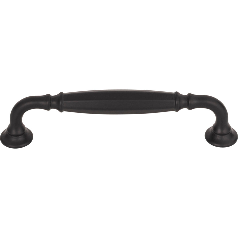 Top Knobs TK1052BLK: 5-1/16" cc Barrow D-Handle Cabinet Pull - Flat Black