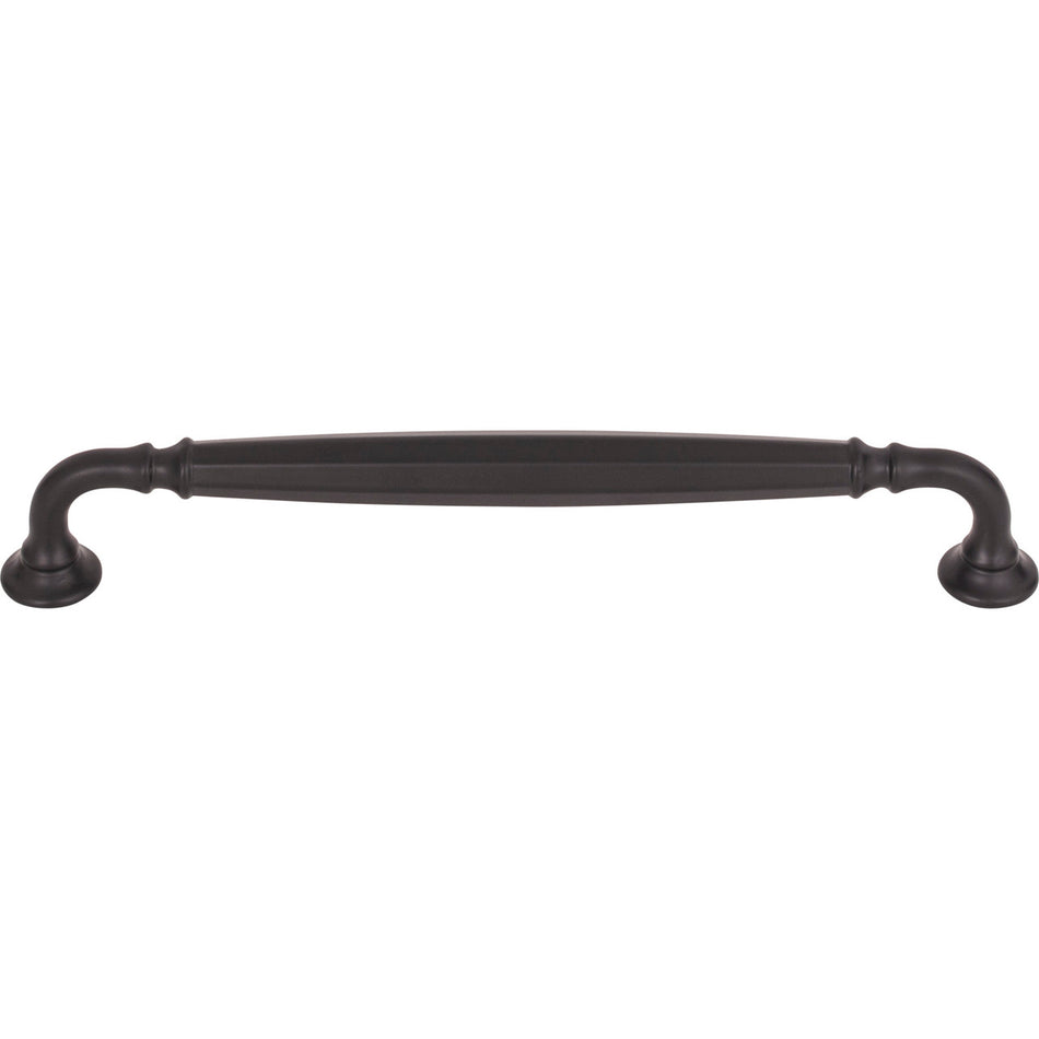 Top Knobs TK1054BLK: 7-9/16" cc Barrow D-Handle Cabinet Pull - Flat Black