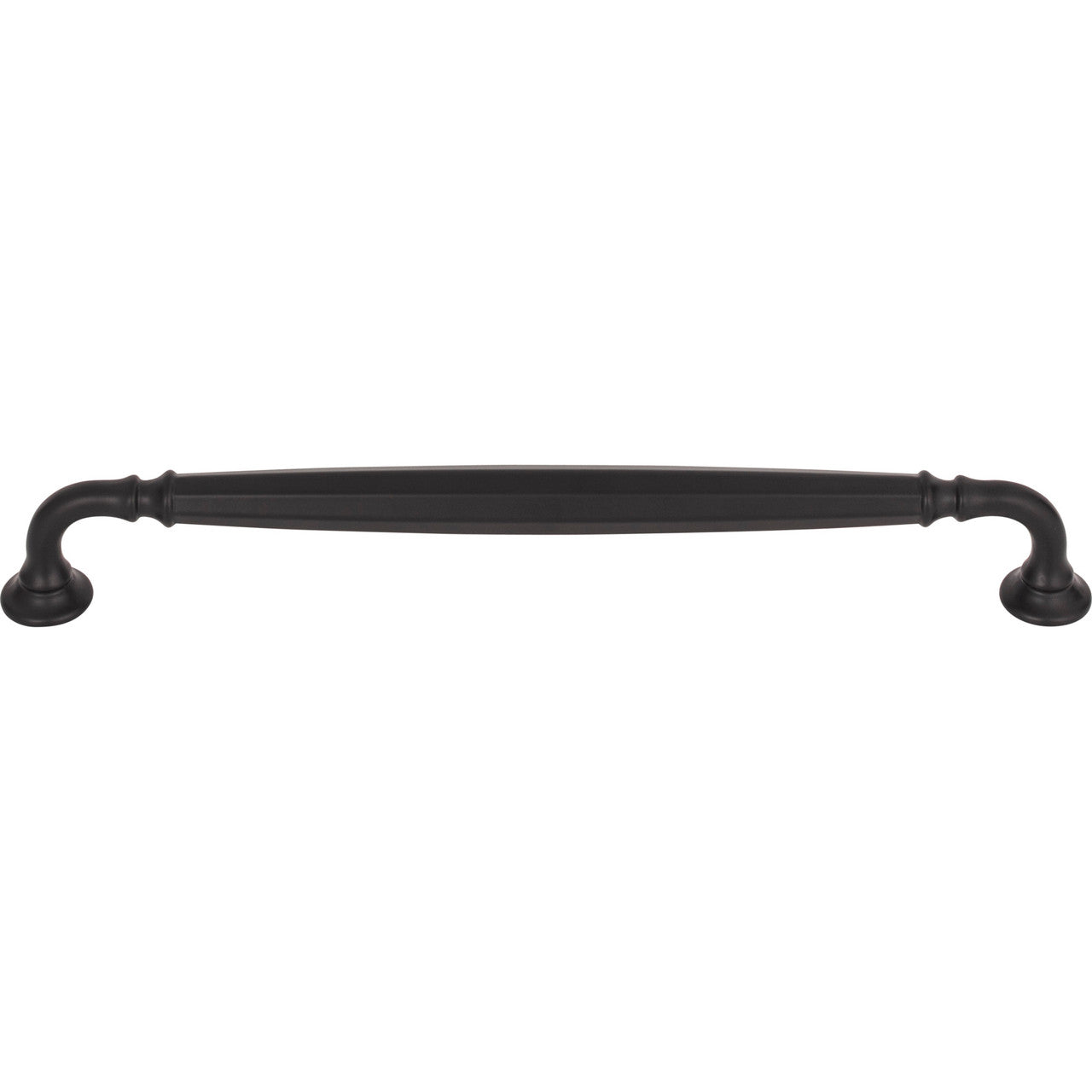 Top Knobs TK1055BLK: 8-13/16" cc Barrow D-Handle Cabinet Pull - Flat Black