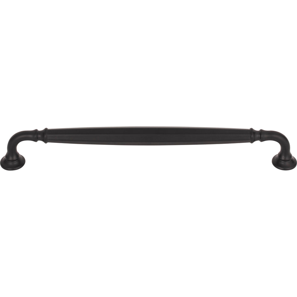 Top Knobs TK1055BLK: 8-13/16" cc Barrow D-Handle Cabinet Pull - Flat Black
