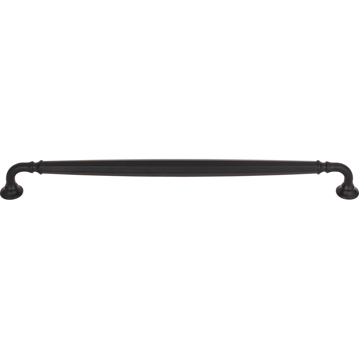 Top Knobs TK1056BLK: 12" cc Barrow D-Handle Cabinet Pull - Flat Black