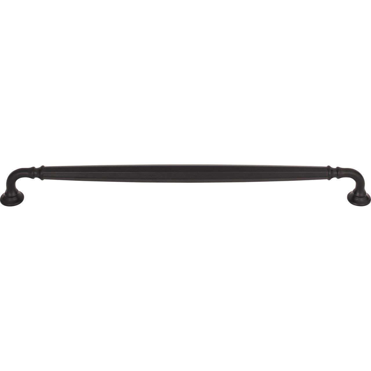 Top Knobs TK1056BLK: 12" cc Barrow D-Handle Cabinet Pull - Flat Black