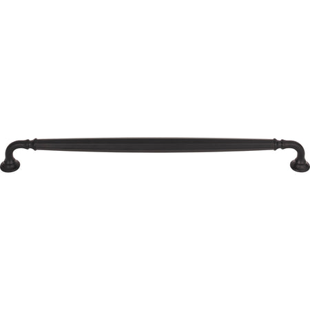 Top Knobs TK1056BLK: 12" cc Barrow D-Handle Cabinet Pull - Flat Black