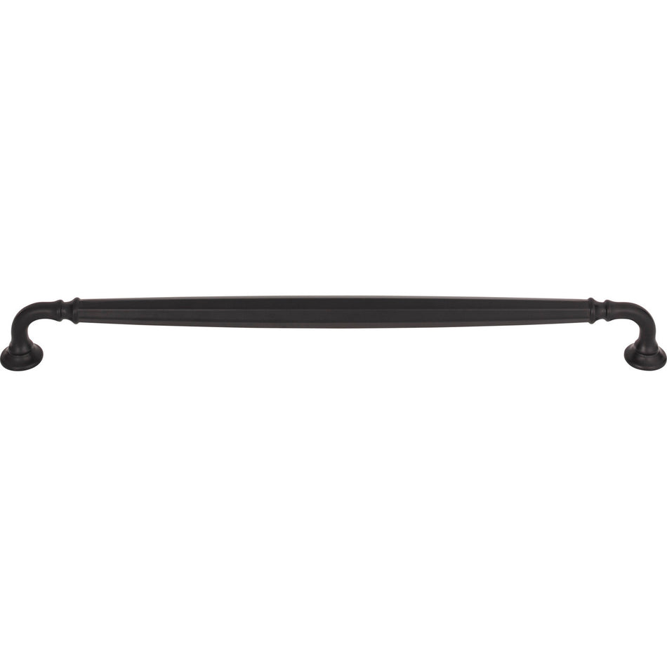 Top Knobs TK1056BLK: 12" cc Barrow D-Handle Cabinet Pull - Flat Black
