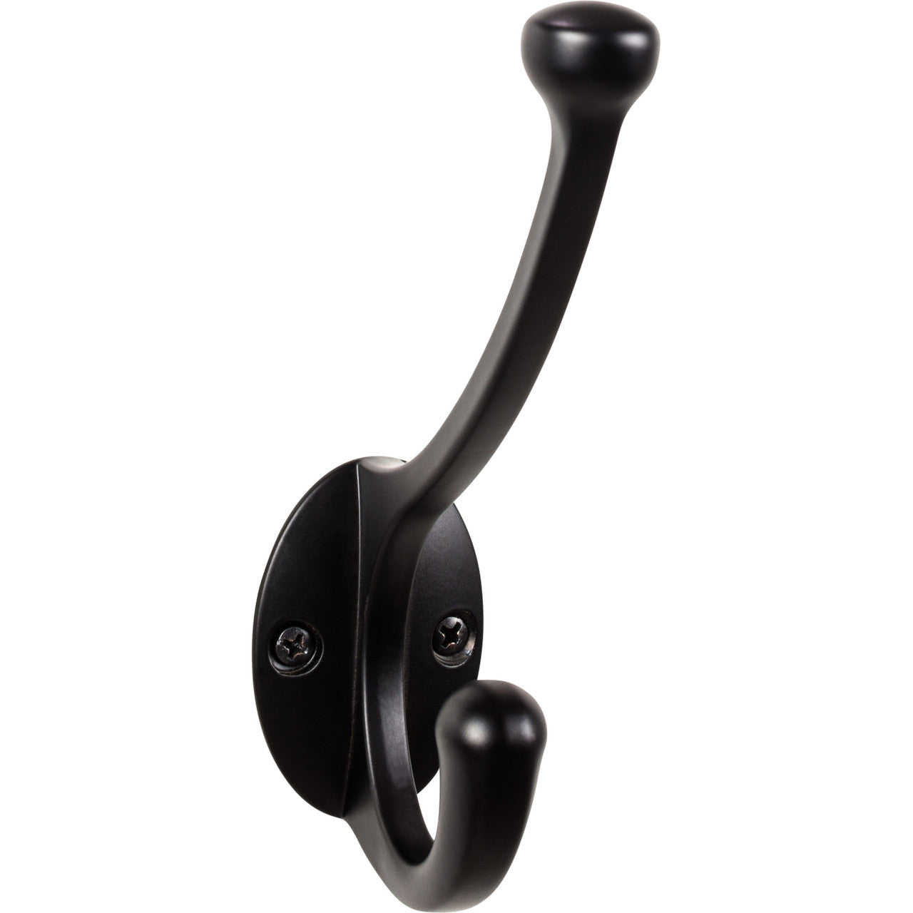 Top Knobs TK1064BLK: Bergen Double Wall Hook - Flat Black
