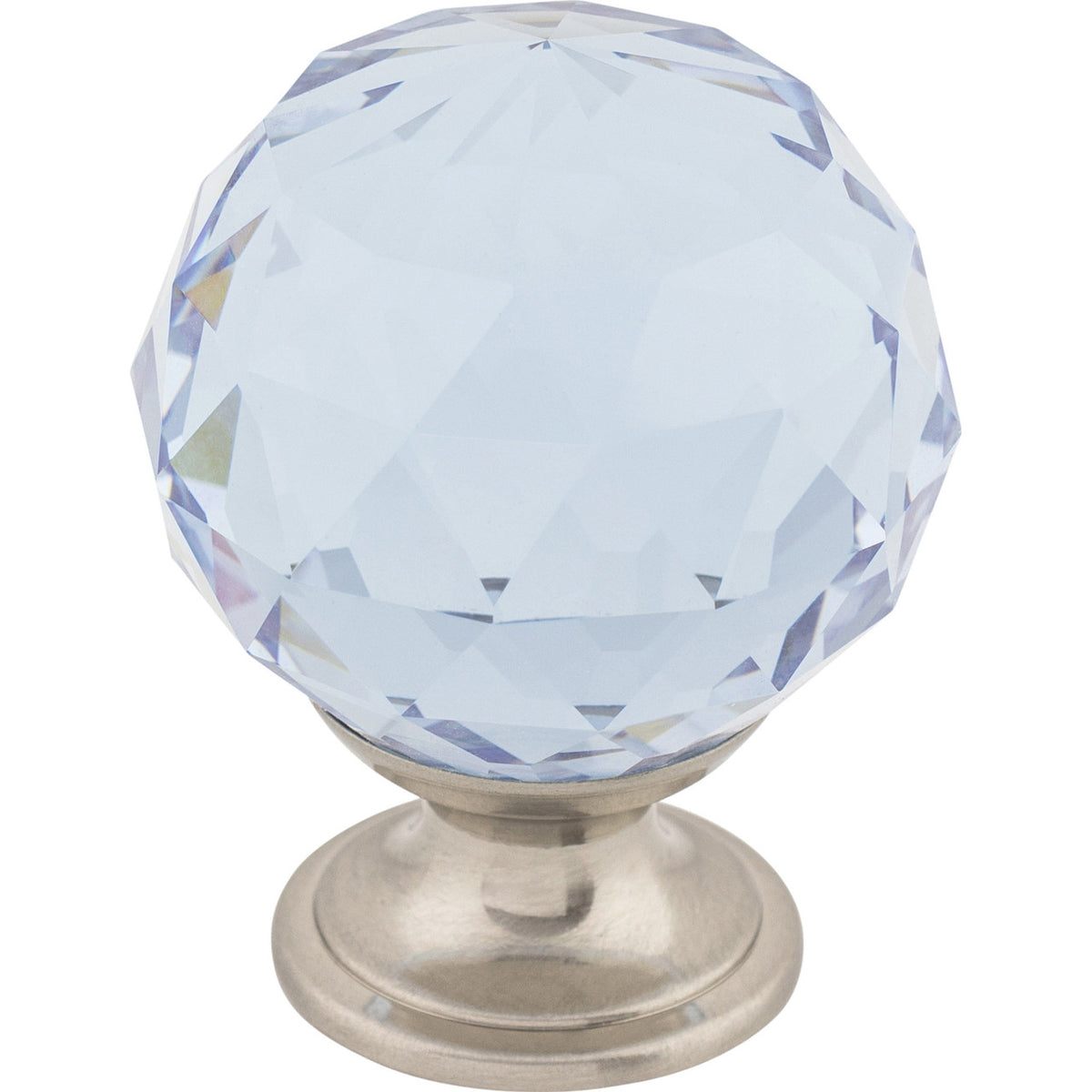 Top Knobs TK114BSN: 1-3/8" Crystal Sphere Cabinet Knob - Brushed Satin Nickel