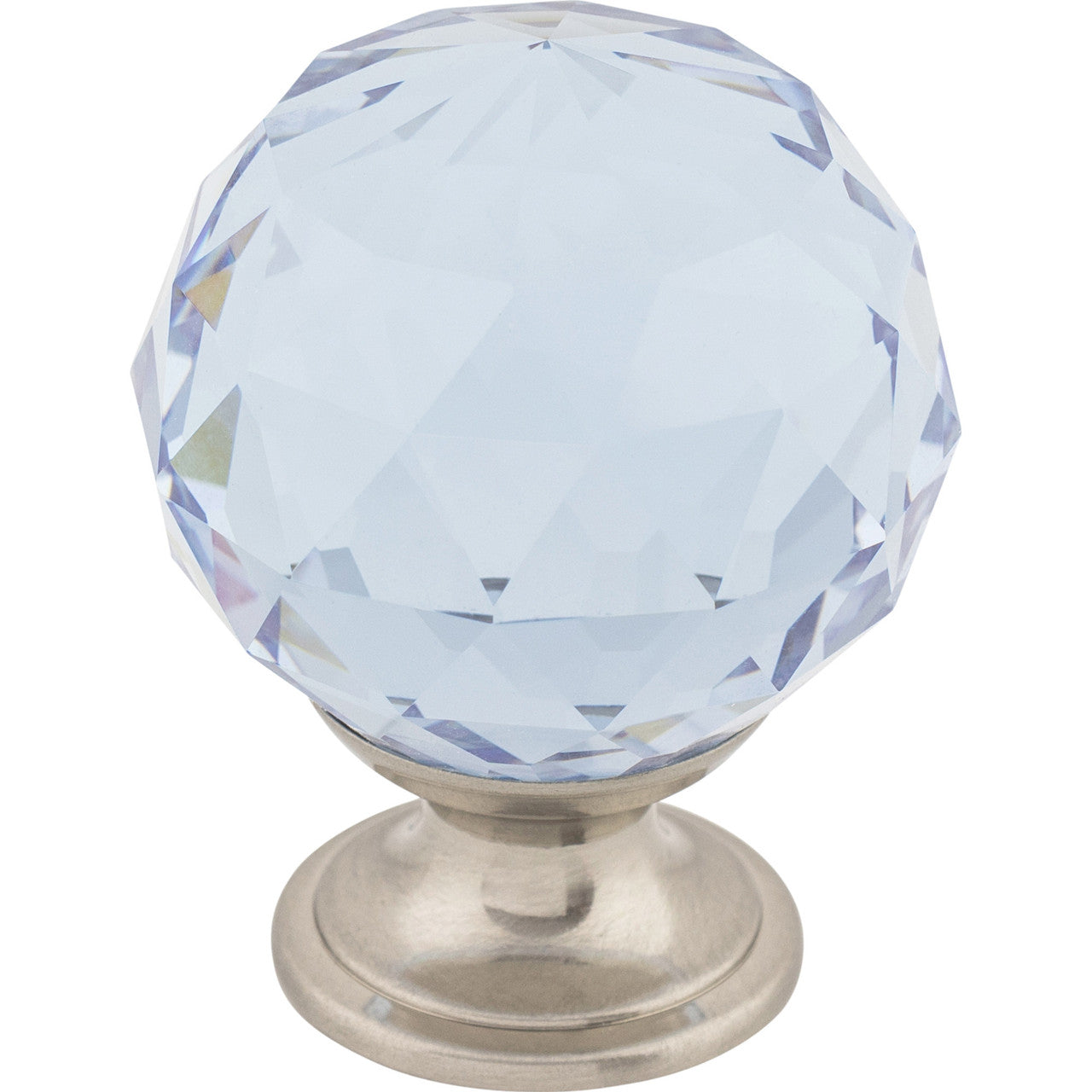 Top Knobs TK114BSN: 1-3/8" Crystal Sphere Cabinet Knob - Brushed Satin Nickel