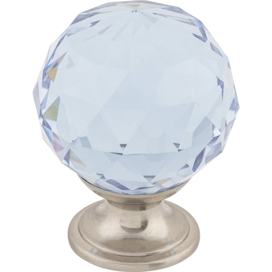 Top Knobs TK114BSN: 1-3/8" Crystal Sphere Cabinet Knob - Brushed Satin Nickel