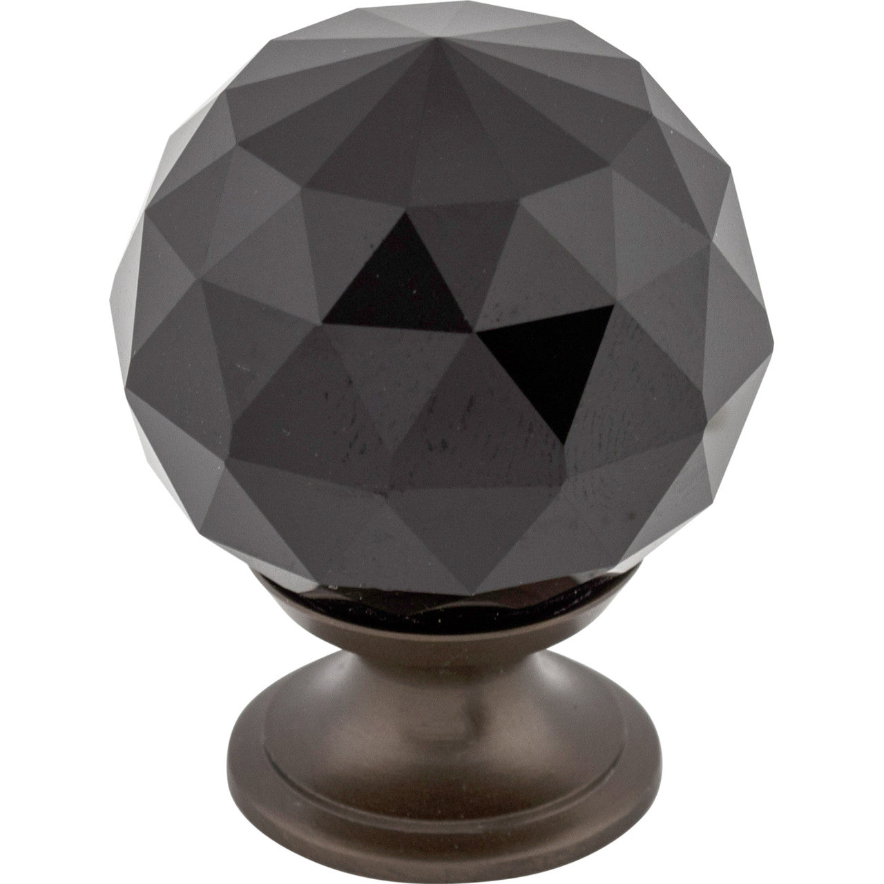Top Knobs TK116ORB: 1-3/8" Crystal Round Cabinet Knob - Black Crystal/Oil Rubbed Bronze
