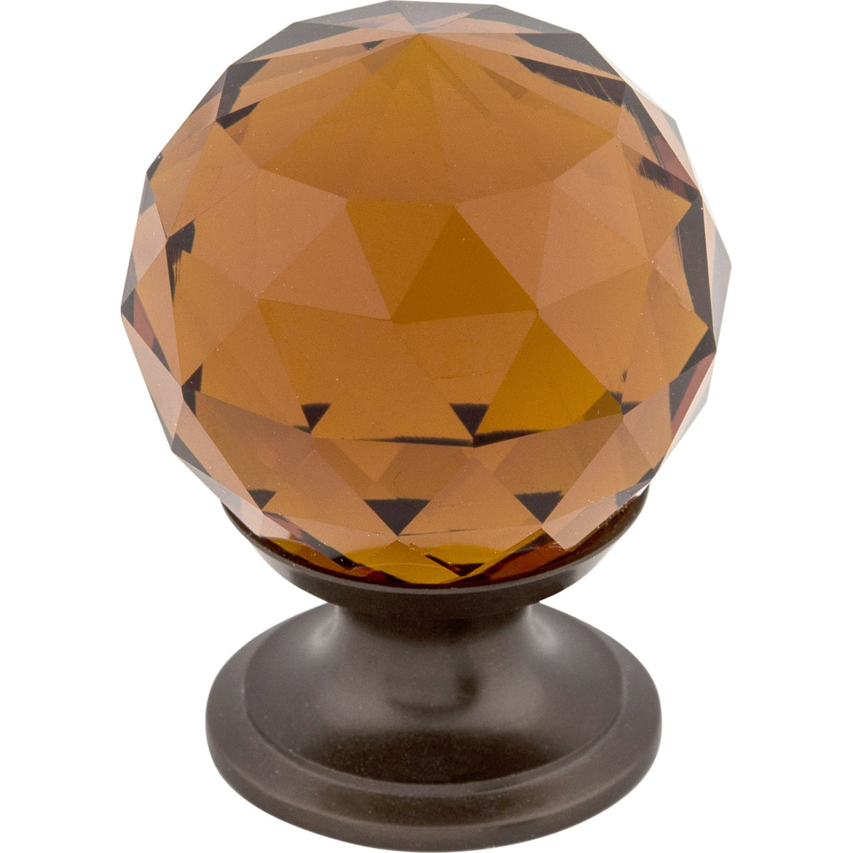 Top Knobs TK121ORB: 1-1/8" Crystal Sphere Cabinet Knob - Wine Crystal/Oil Rubbed Bronze