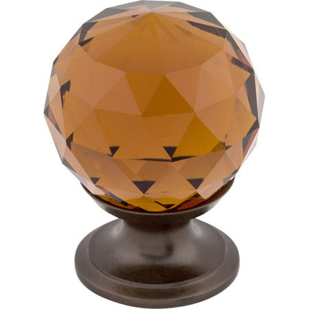 Top Knobs TK121ORB: 1-1/8" Crystal Sphere Cabinet Knob - Wine Crystal/Oil Rubbed Bronze