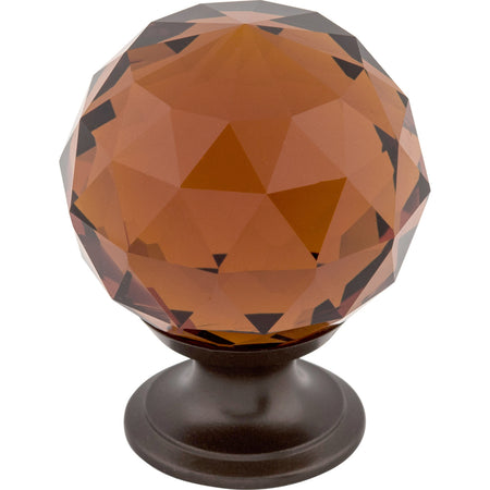 Top Knobs TK122ORB: 1-3/8" Crystal Round Cabinet Knob - Wine Crystal/Oil Rubbed Bronze