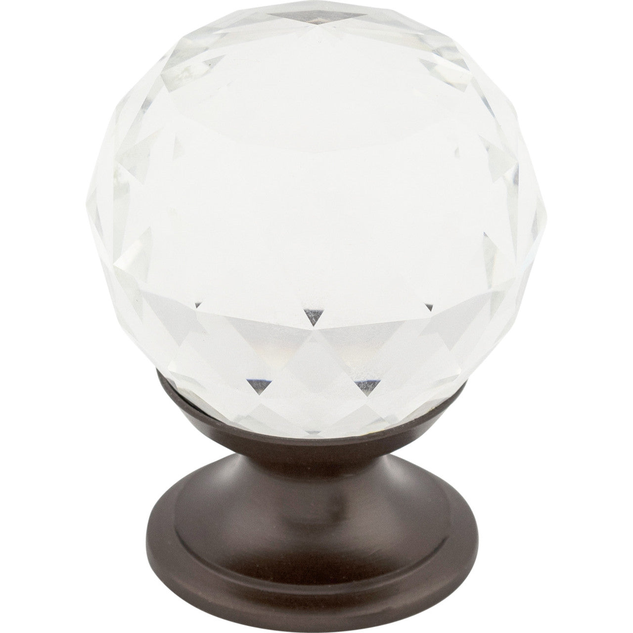 Top Knobs TK125ORB: 1-1/8" Crystal Sphere Cabinet Knob - Clear Crystal/Oil Rubbed Bronze
