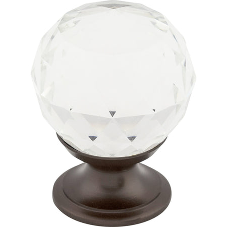 Top Knobs TK125ORB: 1-1/8" Crystal Sphere Cabinet Knob - Clear Crystal/Oil Rubbed Bronze
