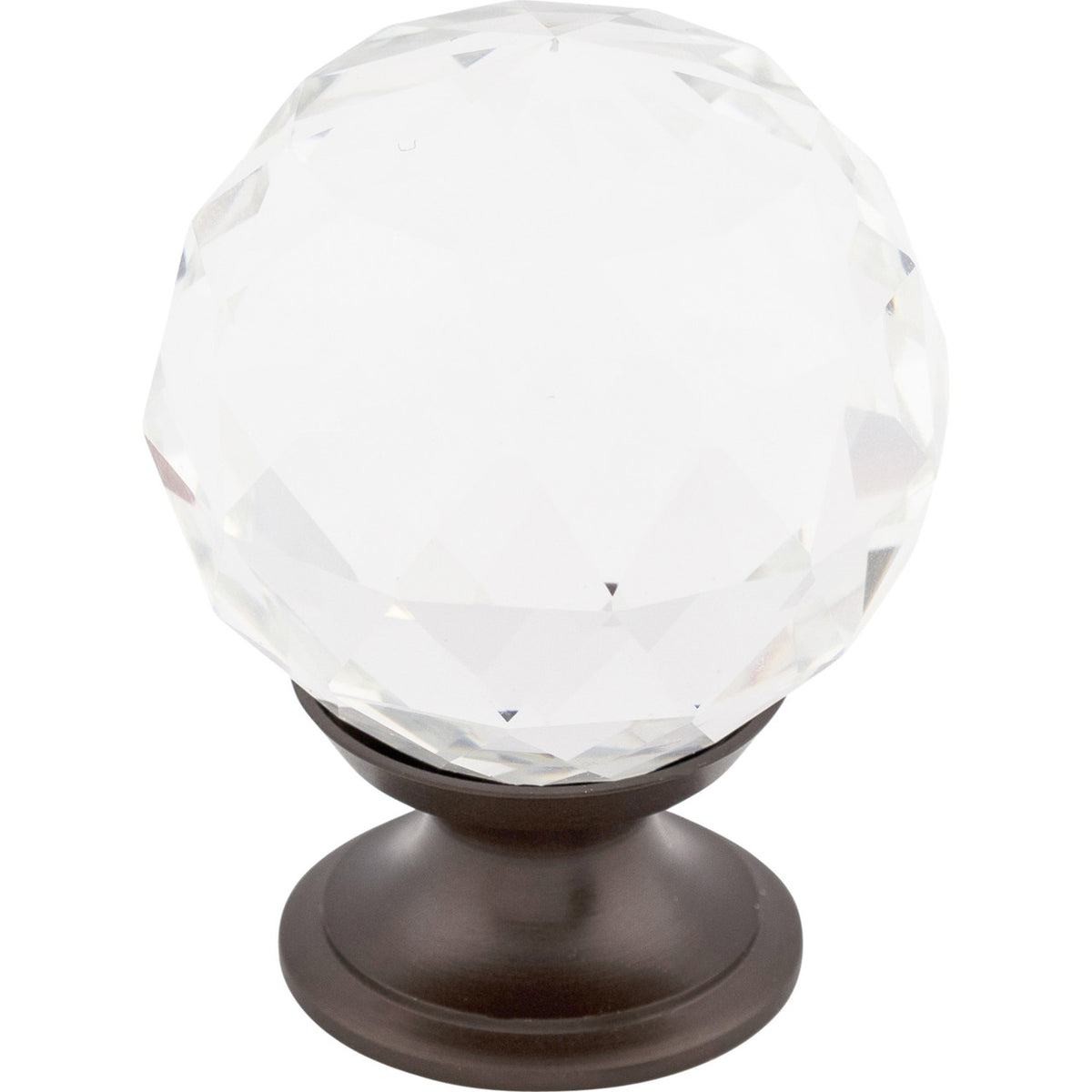 Top Knobs TK126ORB: 1-3/8" Crystal Sphere Cabinet Knob - Clear Crystal/Oil Rubbed Bronze