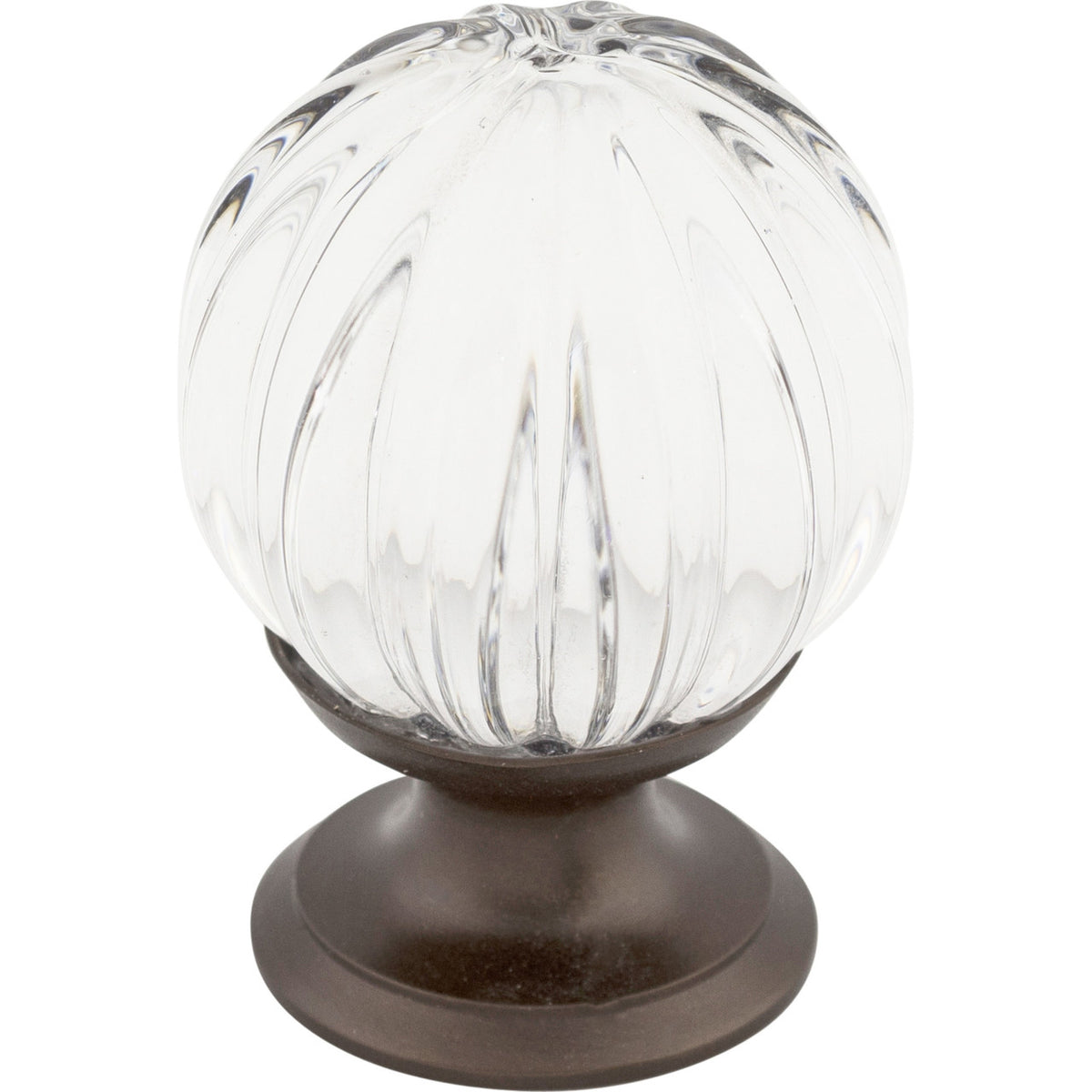 Top Knobs TK127ORB: 1-1/8" Crystal Melon Cabinet Knob - Clear Crystal/Oil Rubbed Bronze