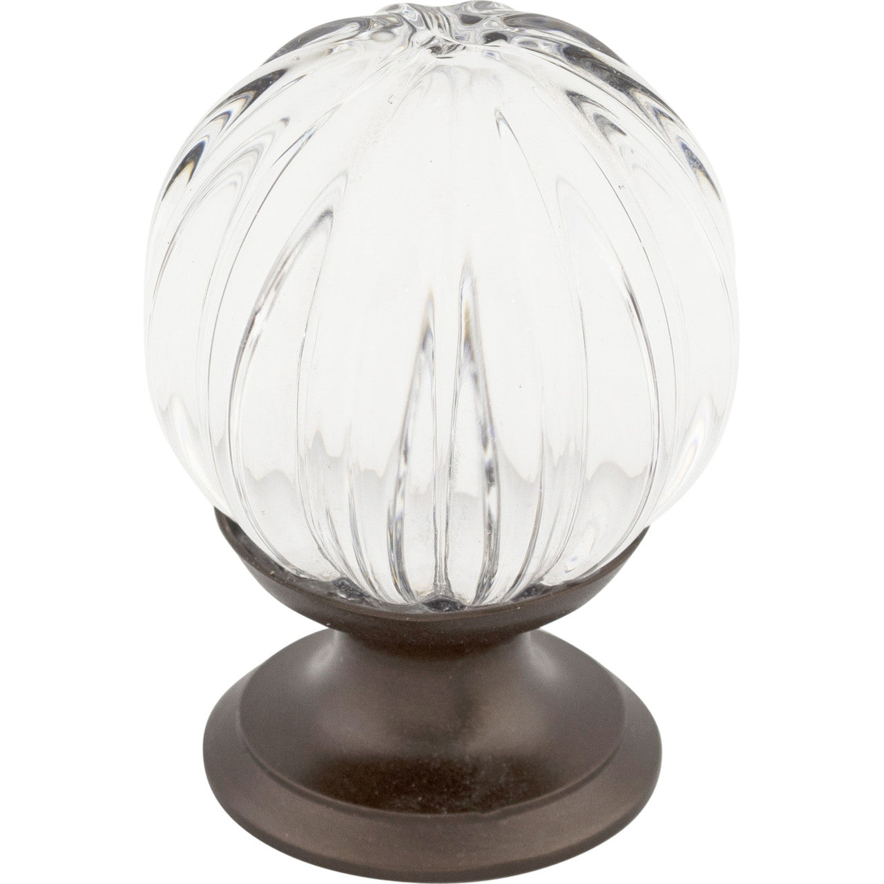Top Knobs TK127ORB: 1-1/8" Crystal Melon Cabinet Knob - Clear Crystal/Oil Rubbed Bronze