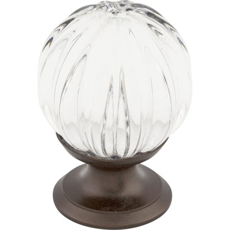 Top Knobs TK127ORB: 1-1/8" Crystal Melon Cabinet Knob - Clear Crystal/Oil Rubbed Bronze
