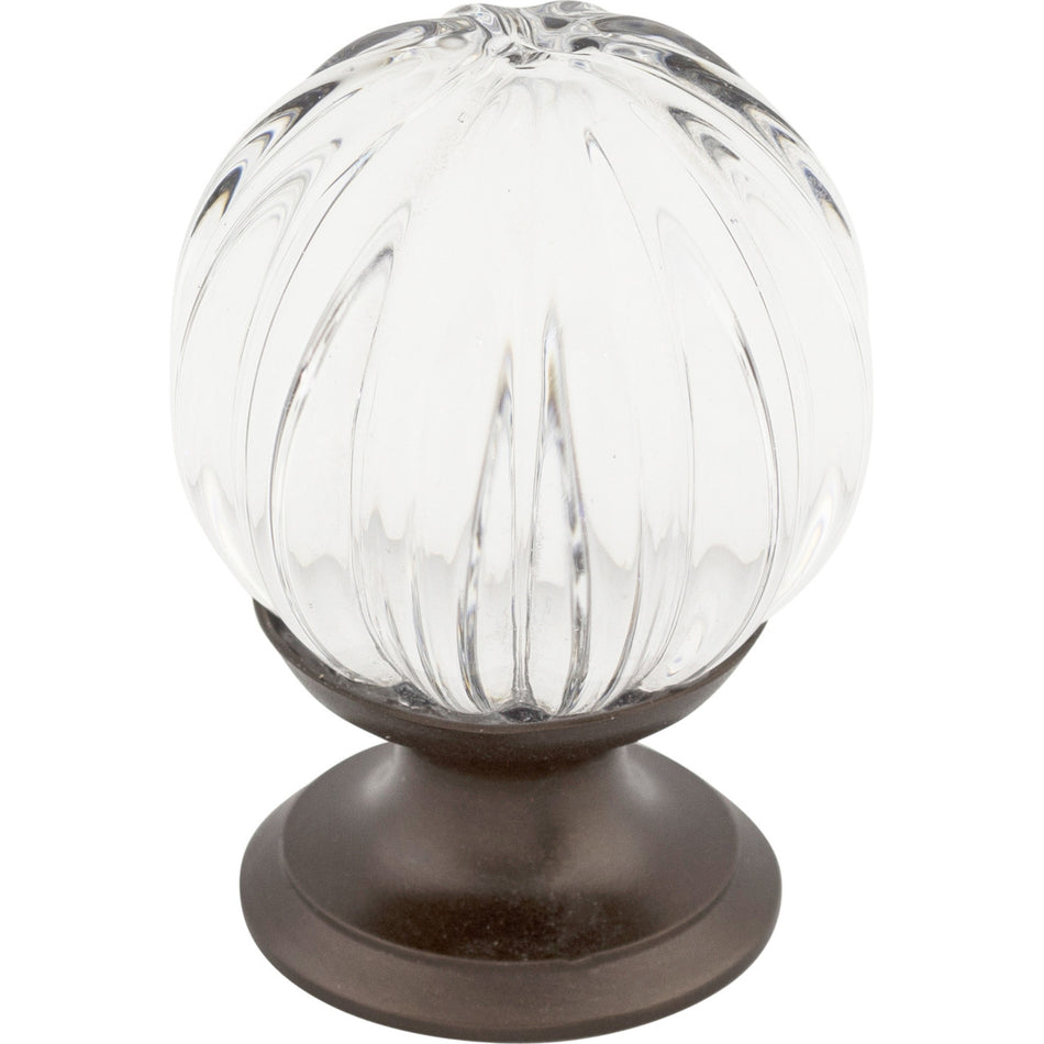 Top Knobs TK127ORB: 1-1/8" Crystal Melon Cabinet Knob - Clear Crystal/Oil Rubbed Bronze
