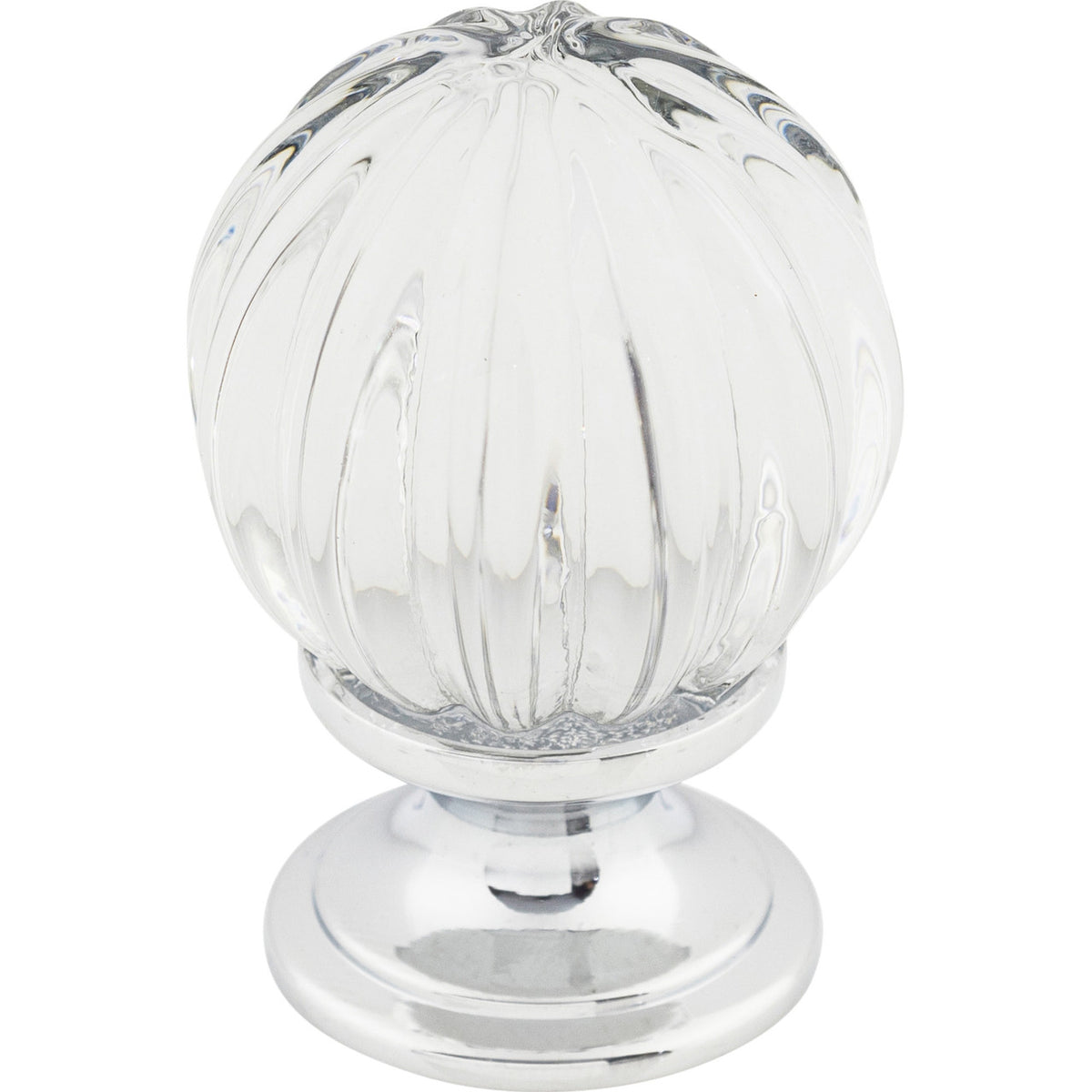 Top Knobs TK127PC: 1-1/8" Crystal Melon Cabinet Knob - Clear Crystal/Polished Chrome