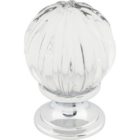 Top Knobs TK127PC: 1-1/8" Crystal Melon Cabinet Knob - Clear Crystal/Polished Chrome