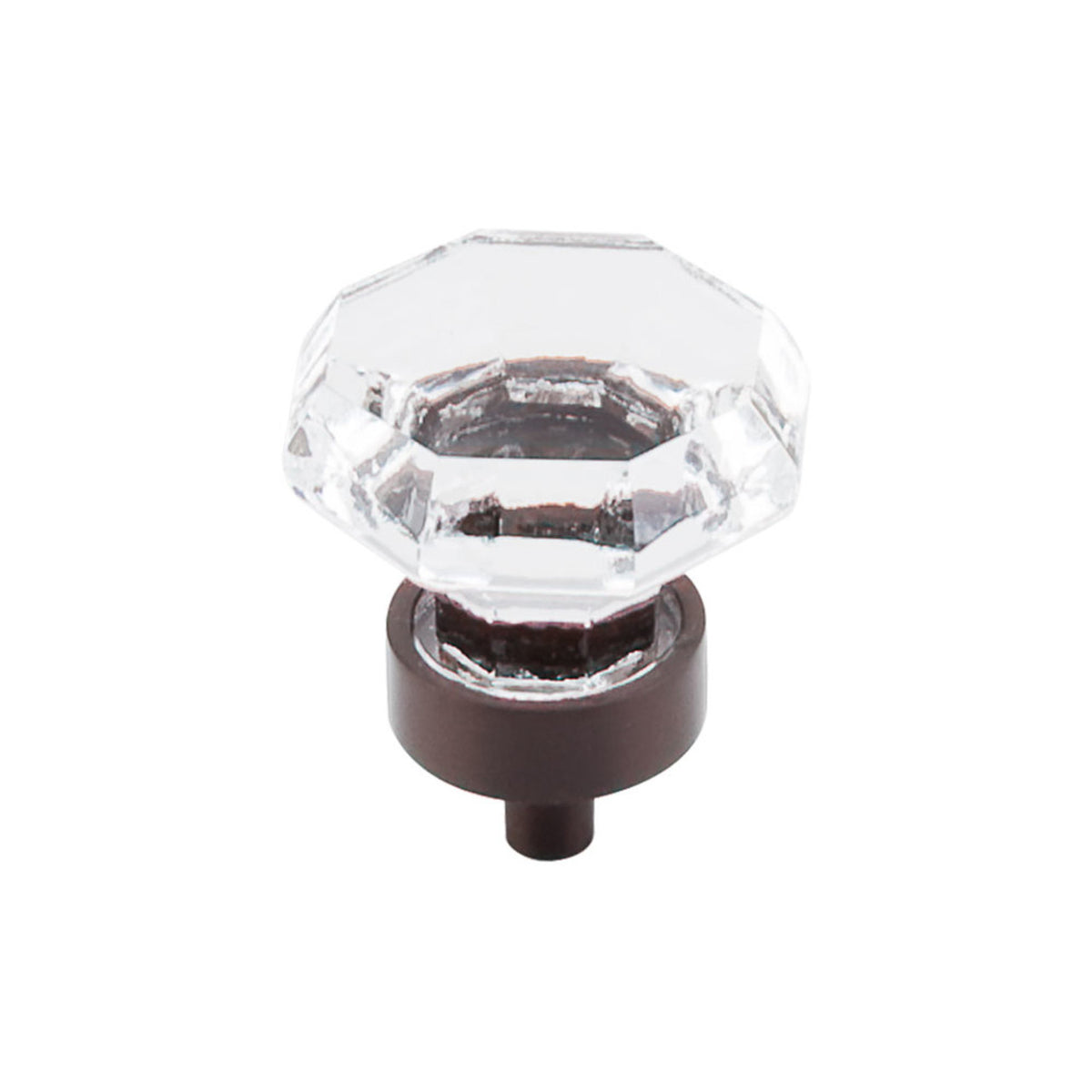 Top Knobs TK128ORB: 1-3/8" Crystal Octagon Cabinet Knob - Clear Crystal/Oil Rubbed Bronze