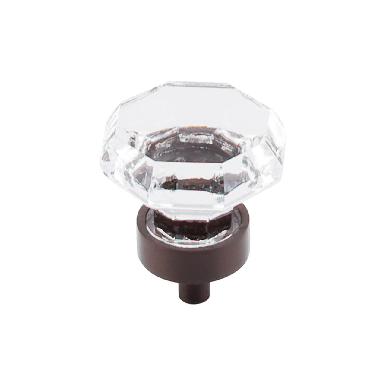 Top Knobs TK128ORB: 1-3/8" Crystal Octagon Cabinet Knob - Clear Crystal/Oil Rubbed Bronze