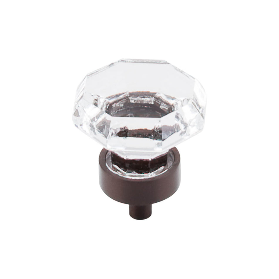 Top Knobs TK128ORB: 1-3/8" Crystal Octagon Cabinet Knob - Clear Crystal/Oil Rubbed Bronze