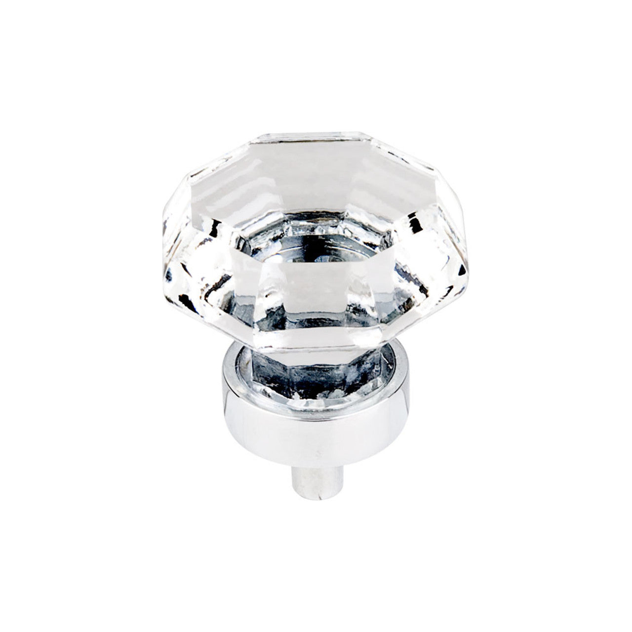 Top Knobs TK128PC: 1-3/8" Crystal Octagon Cabinet Knob - Clear Crystal/Polished Chrome