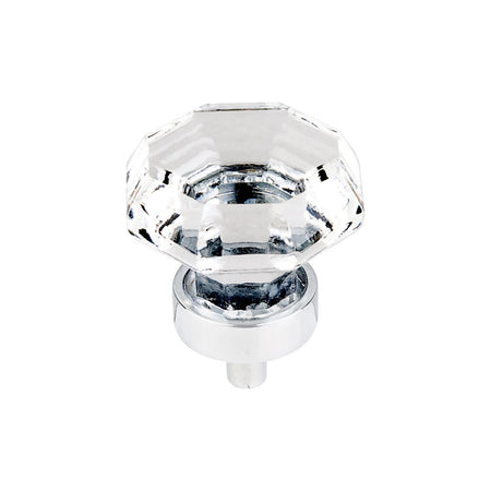 Top Knobs TK128PC: 1-3/8" Crystal Octagon Cabinet Knob - Clear Crystal/Polished Chrome