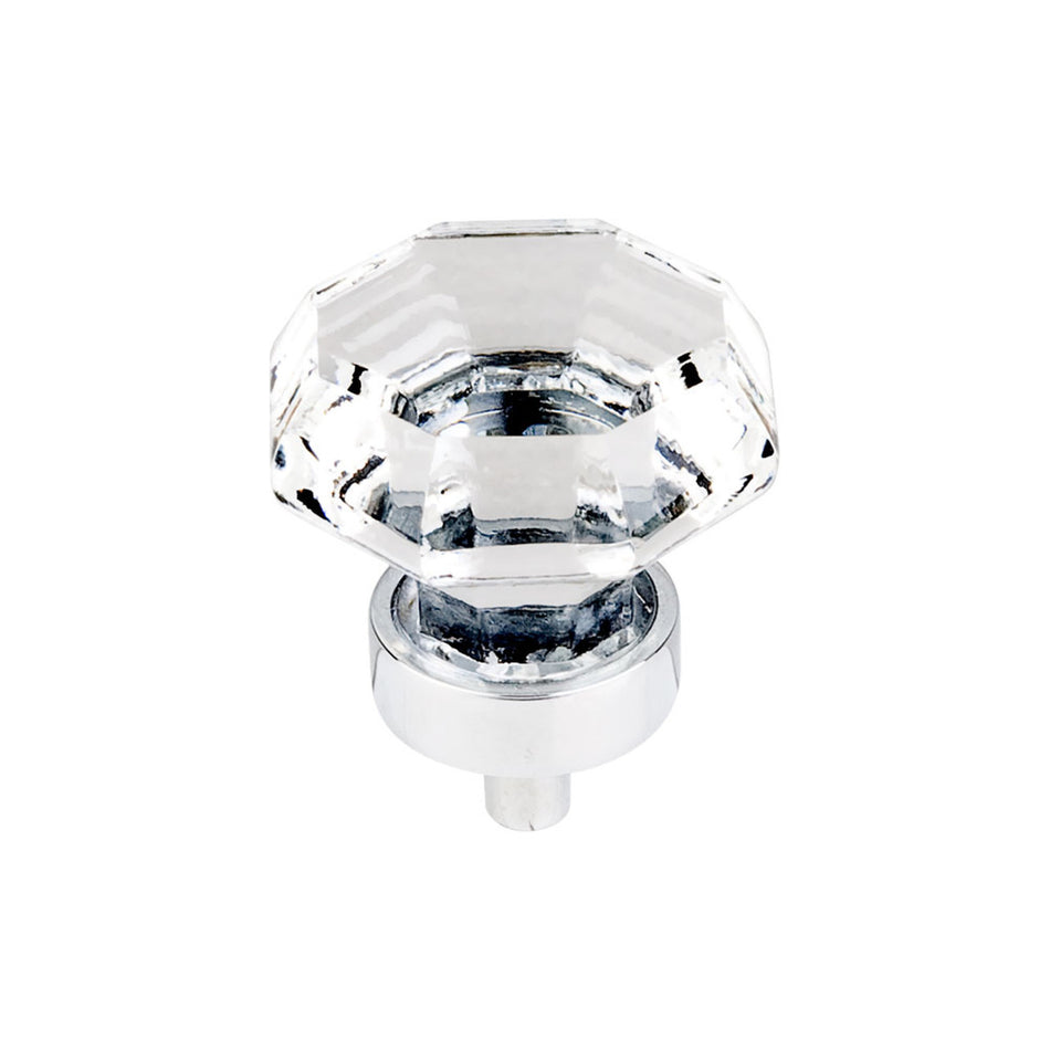 Top Knobs TK128PC: 1-3/8" Crystal Octagon Cabinet Knob - Clear Crystal/Polished Chrome