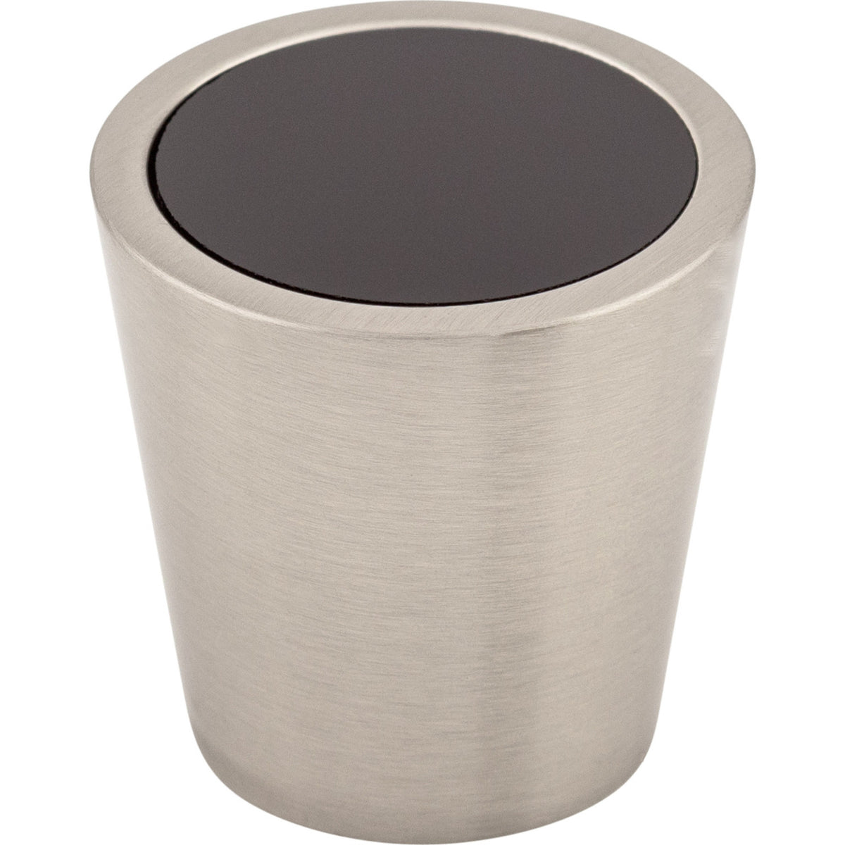 Top Knobs TK129BSN: 1-1/16" Crystal Tapered Cabinet Knob - Black Crystal/Brushed Satin Nickel